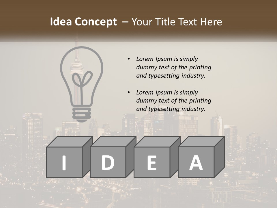 A Cityscape With The Words Name Of Presentation On It PowerPoint Template