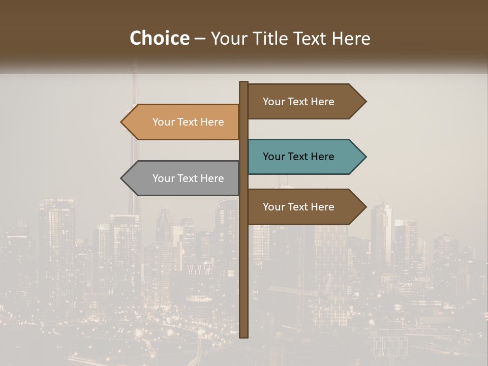 A Cityscape With The Words Name Of Presentation On It PowerPoint Template