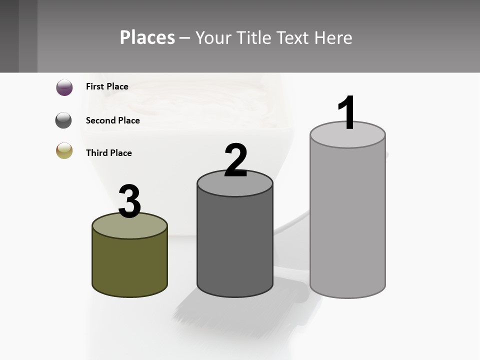 A White Bowl Of Cream Next To A Black Comb PowerPoint Template