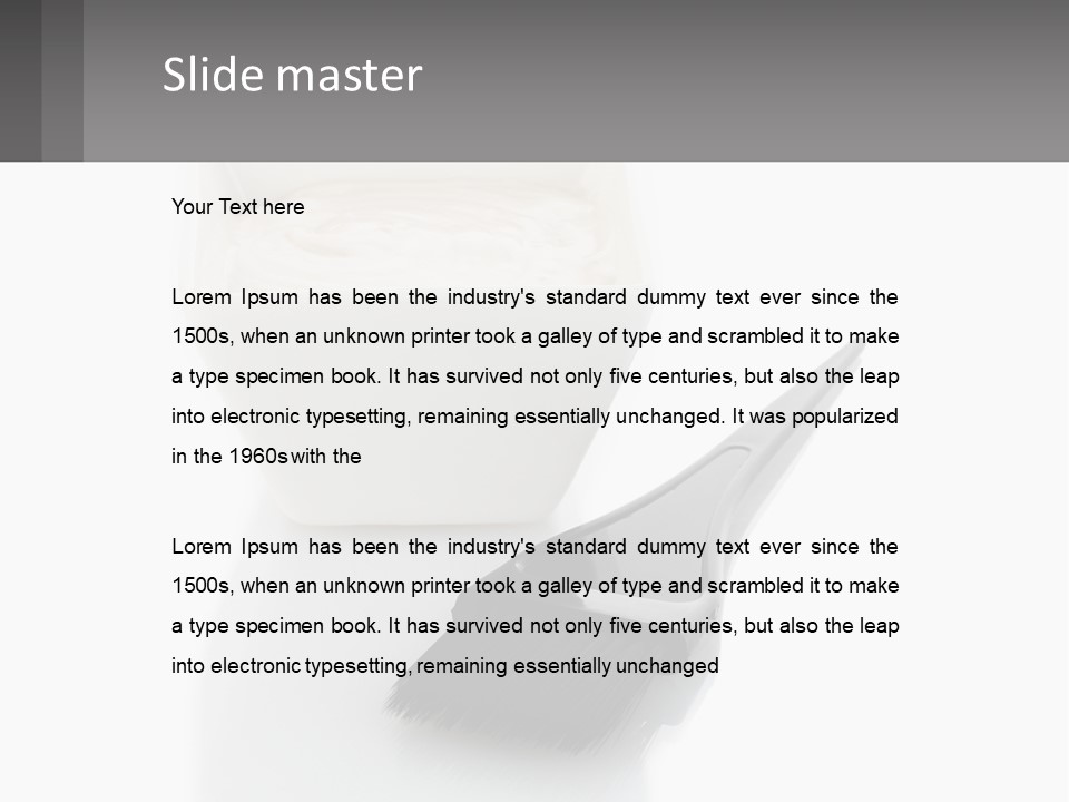 A White Bowl Of Cream Next To A Black Comb PowerPoint Template