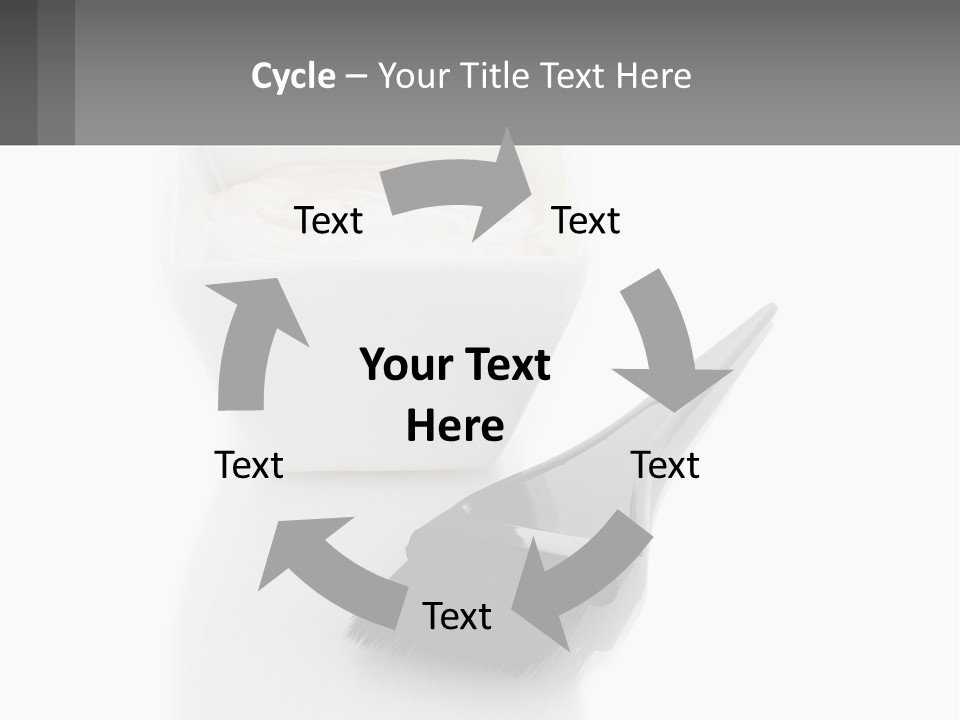 A White Bowl Of Cream Next To A Black Comb PowerPoint Template