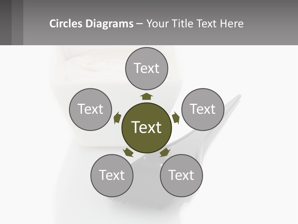 A White Bowl Of Cream Next To A Black Comb PowerPoint Template