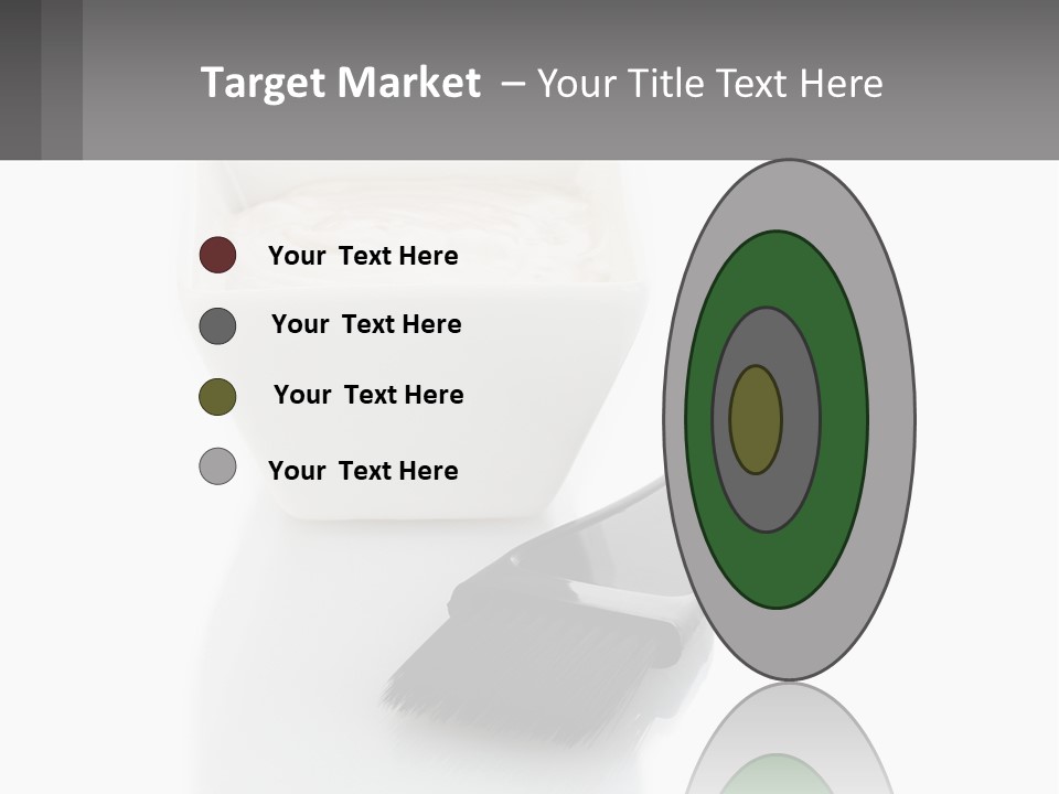 A White Bowl Of Cream Next To A Black Comb PowerPoint Template