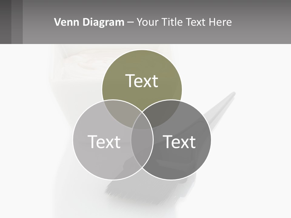A White Bowl Of Cream Next To A Black Comb PowerPoint Template
