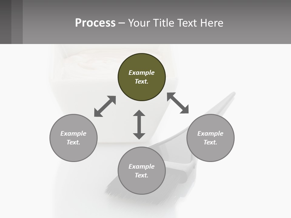 A White Bowl Of Cream Next To A Black Comb PowerPoint Template