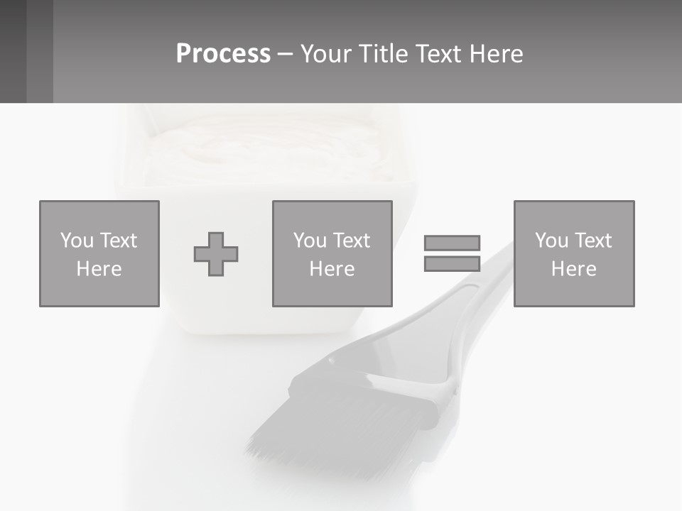 A White Bowl Of Cream Next To A Black Comb PowerPoint Template
