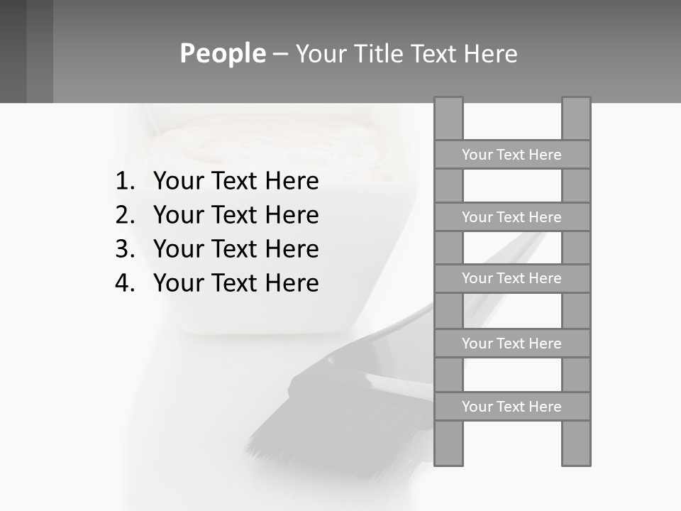 A White Bowl Of Cream Next To A Black Comb PowerPoint Template