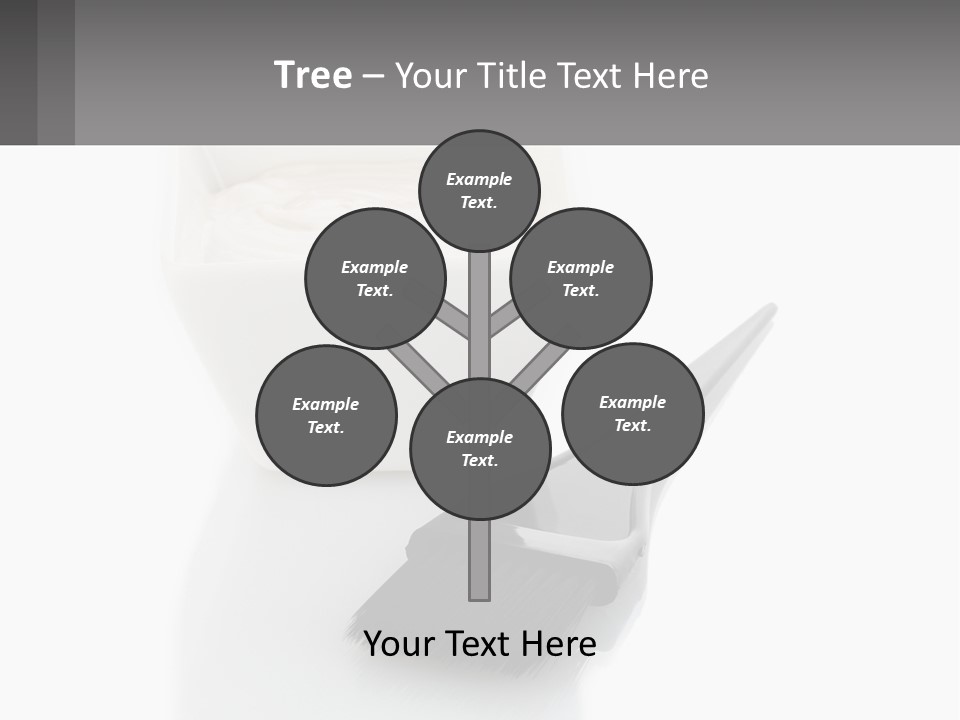 A White Bowl Of Cream Next To A Black Comb PowerPoint Template