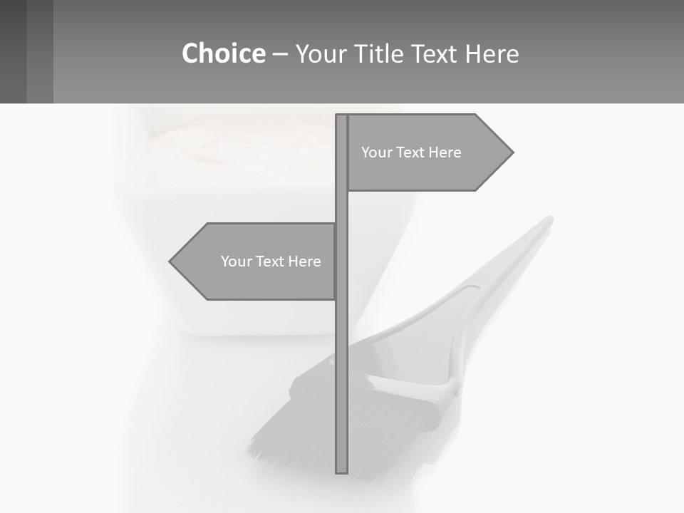 A White Bowl Of Cream Next To A Black Comb PowerPoint Template