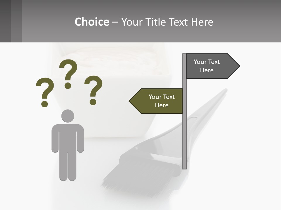 A White Bowl Of Cream Next To A Black Comb PowerPoint Template