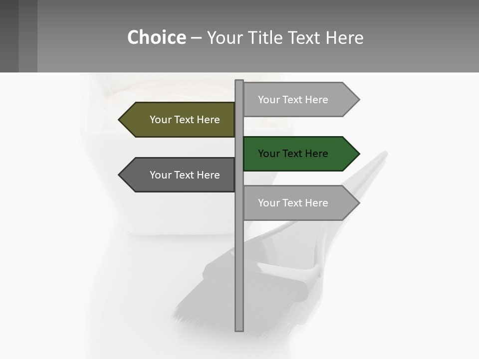 A White Bowl Of Cream Next To A Black Comb PowerPoint Template