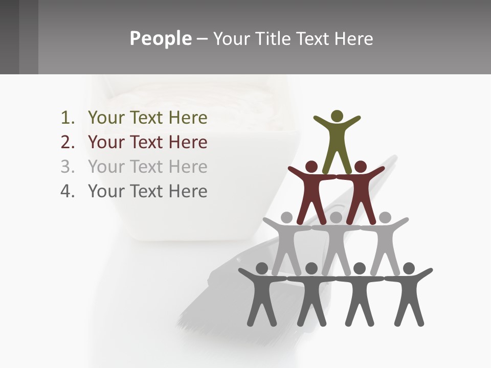 A White Bowl Of Cream Next To A Black Comb PowerPoint Template