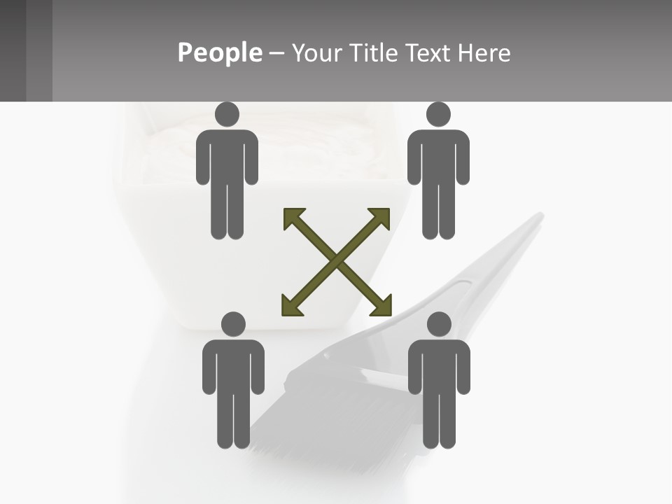 A White Bowl Of Cream Next To A Black Comb PowerPoint Template