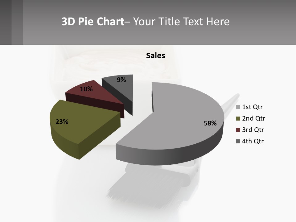 A White Bowl Of Cream Next To A Black Comb PowerPoint Template