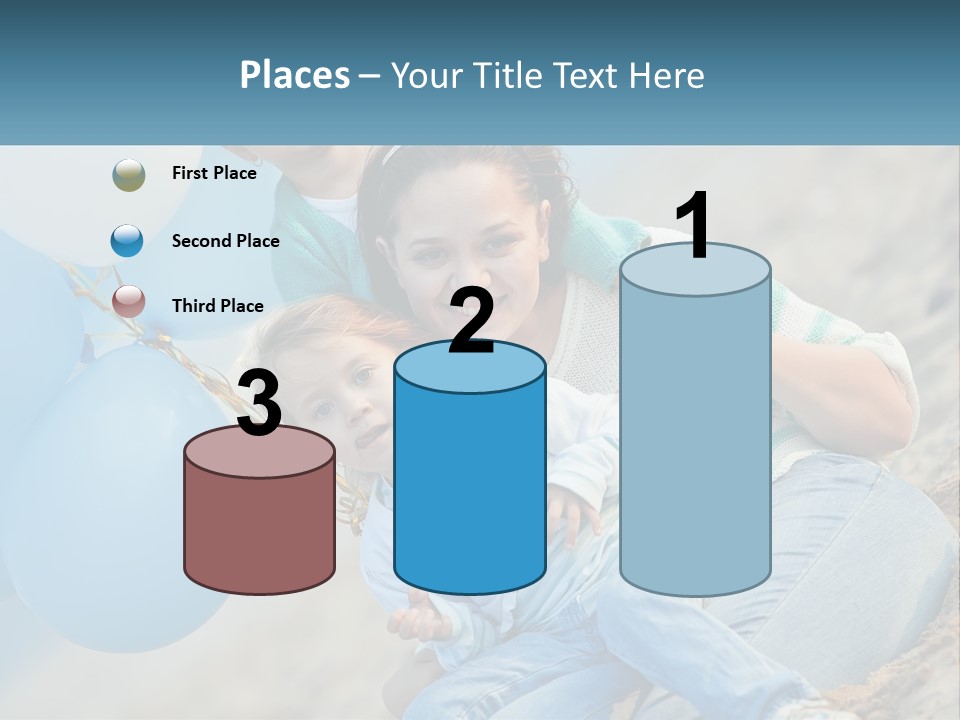 A Woman And Two Children Are Posing For A Picture PowerPoint Template
