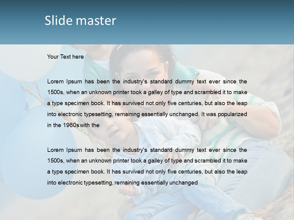 A Woman And Two Children Are Posing For A Picture PowerPoint Template