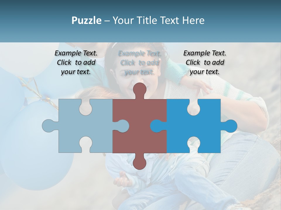 A Woman And Two Children Are Posing For A Picture PowerPoint Template