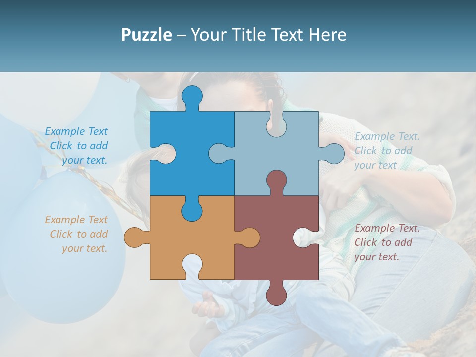 A Woman And Two Children Are Posing For A Picture PowerPoint Template