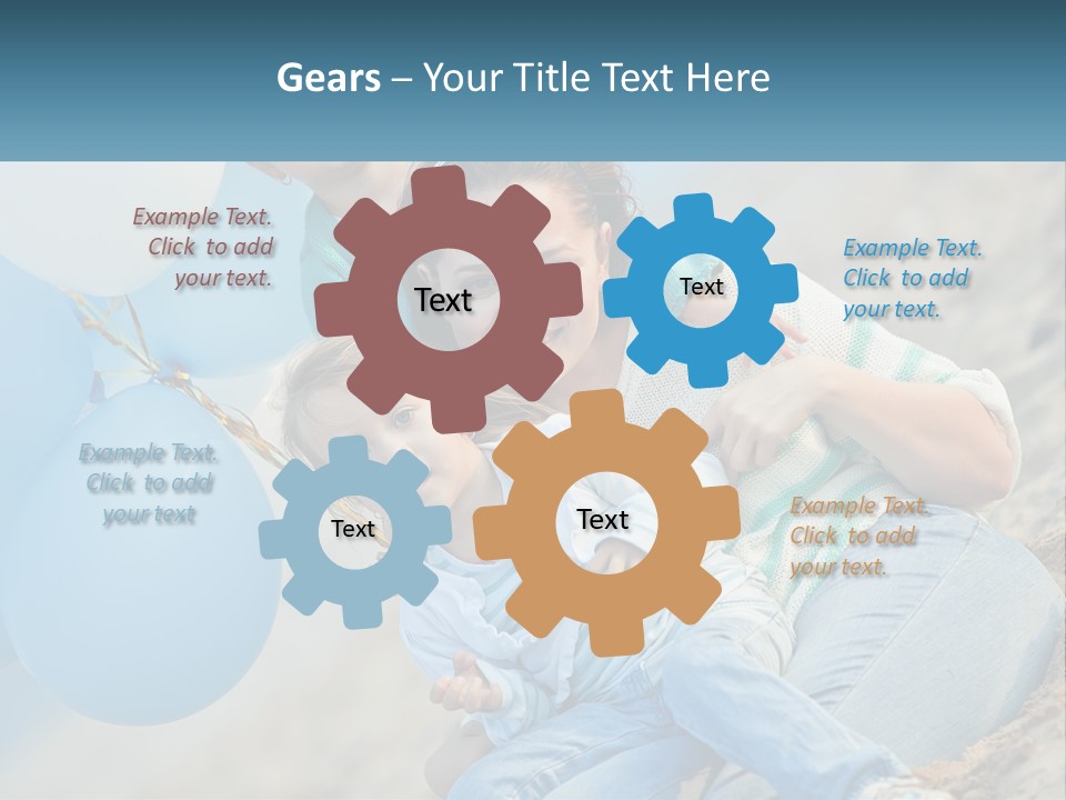 A Woman And Two Children Are Posing For A Picture PowerPoint Template