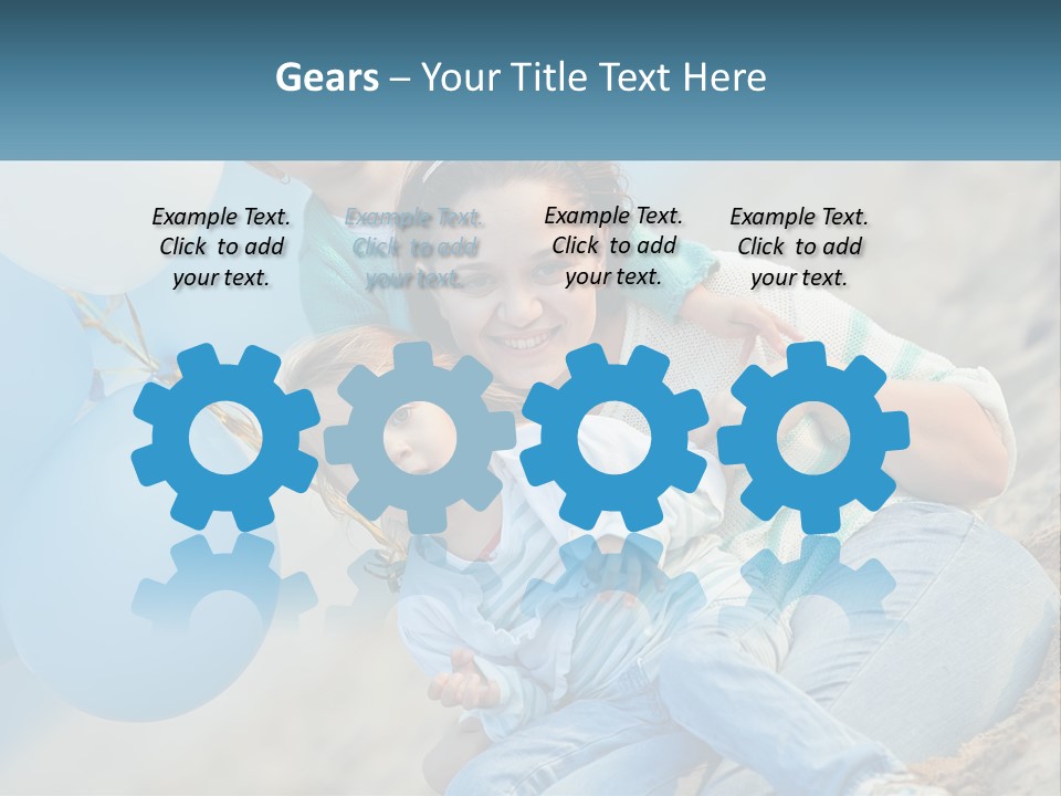 A Woman And Two Children Are Posing For A Picture PowerPoint Template