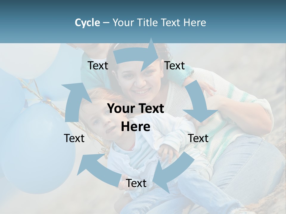 A Woman And Two Children Are Posing For A Picture PowerPoint Template