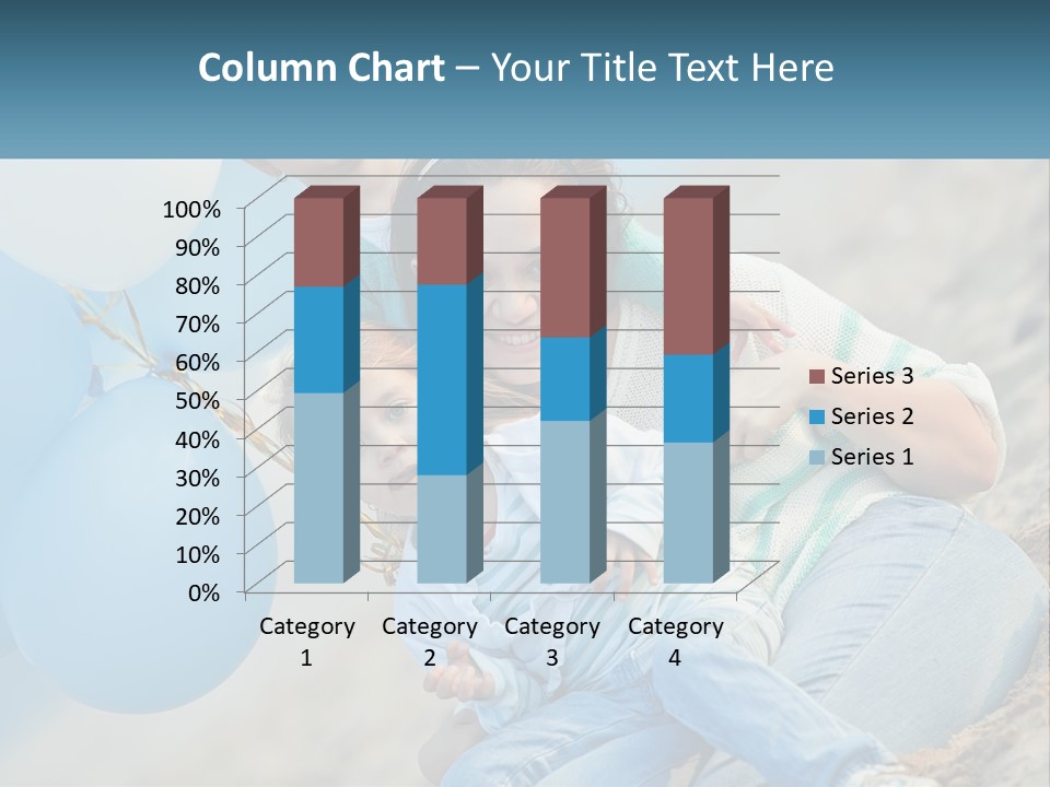A Woman And Two Children Are Posing For A Picture PowerPoint Template