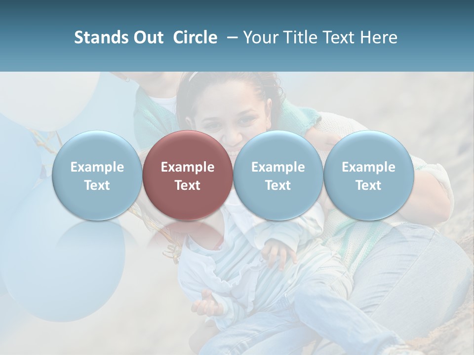 A Woman And Two Children Are Posing For A Picture PowerPoint Template