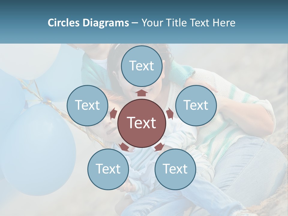 A Woman And Two Children Are Posing For A Picture PowerPoint Template