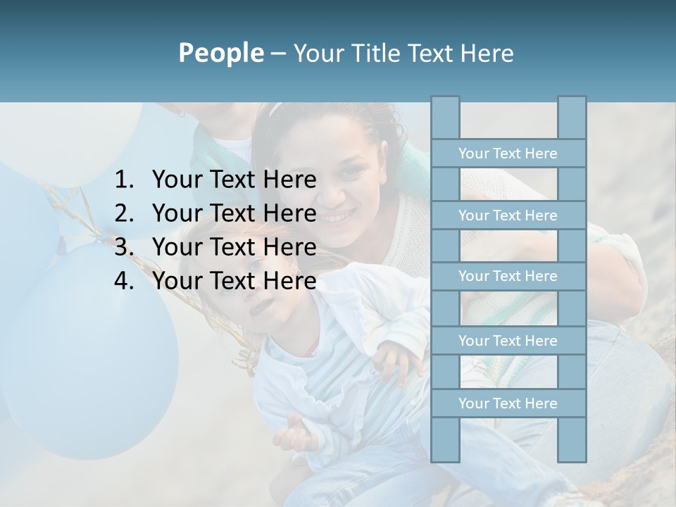 A Woman And Two Children Are Posing For A Picture PowerPoint Template