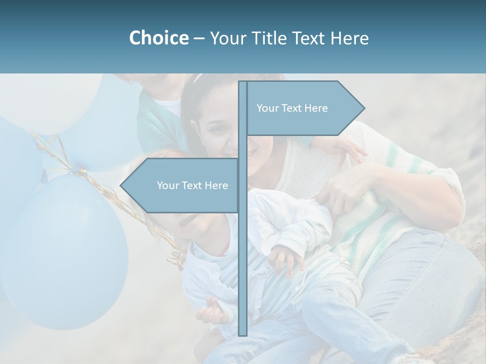 A Woman And Two Children Are Posing For A Picture PowerPoint Template