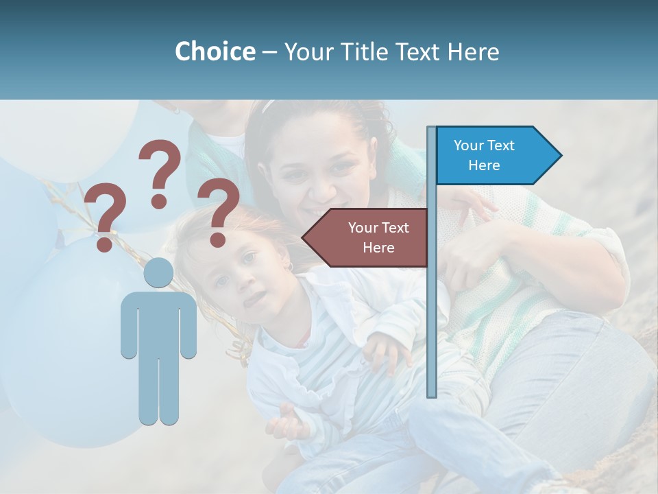 A Woman And Two Children Are Posing For A Picture PowerPoint Template