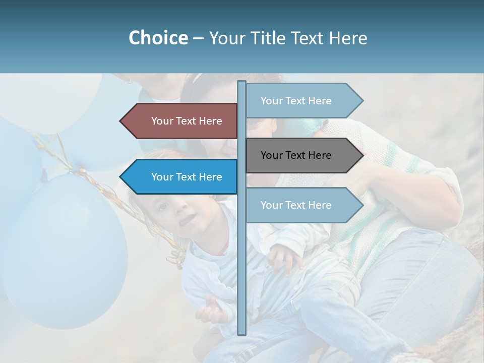 A Woman And Two Children Are Posing For A Picture PowerPoint Template