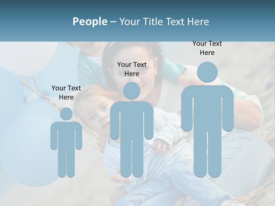 A Woman And Two Children Are Posing For A Picture PowerPoint Template