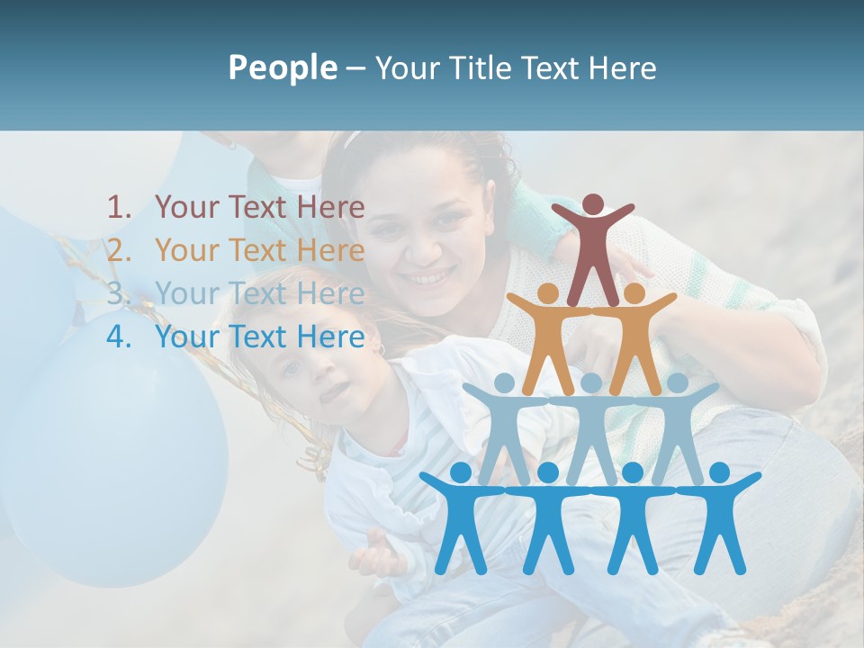 A Woman And Two Children Are Posing For A Picture PowerPoint Template