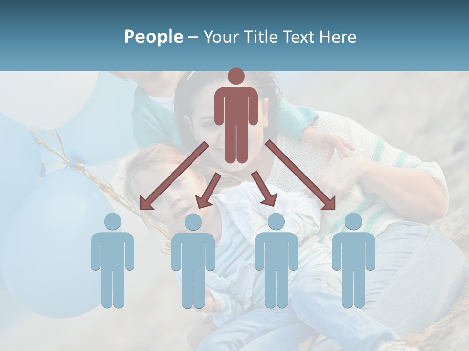 A Woman And Two Children Are Posing For A Picture PowerPoint Template