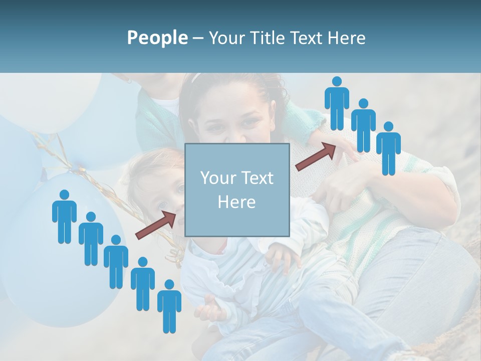 A Woman And Two Children Are Posing For A Picture PowerPoint Template