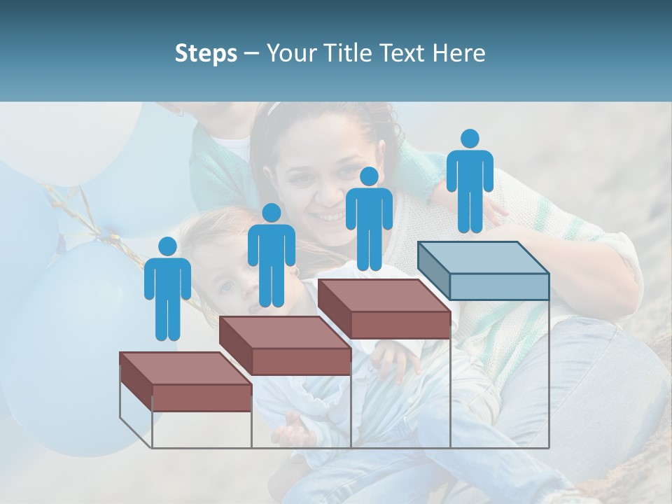 A Woman And Two Children Are Posing For A Picture PowerPoint Template