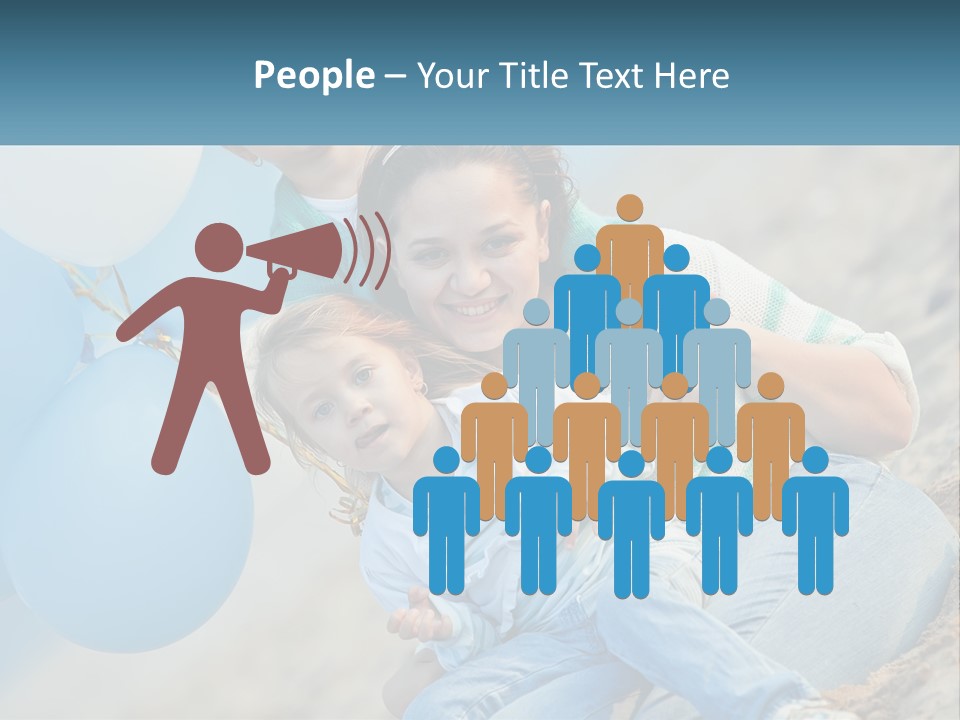A Woman And Two Children Are Posing For A Picture PowerPoint Template