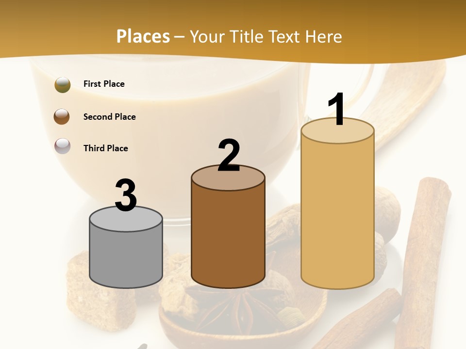 A Cup Of Coffee Next To Cinnamons And Spices PowerPoint Template