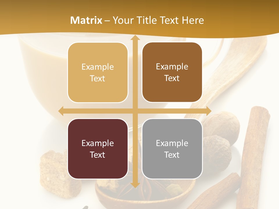 A Cup Of Coffee Next To Cinnamons And Spices PowerPoint Template