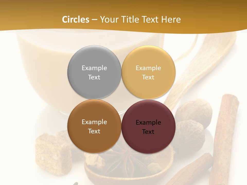 A Cup Of Coffee Next To Cinnamons And Spices PowerPoint Template