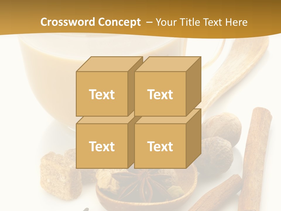 A Cup Of Coffee Next To Cinnamons And Spices PowerPoint Template