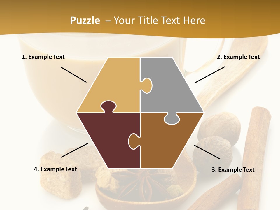 A Cup Of Coffee Next To Cinnamons And Spices PowerPoint Template