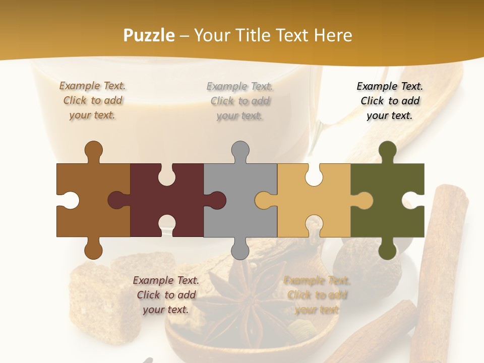 A Cup Of Coffee Next To Cinnamons And Spices PowerPoint Template