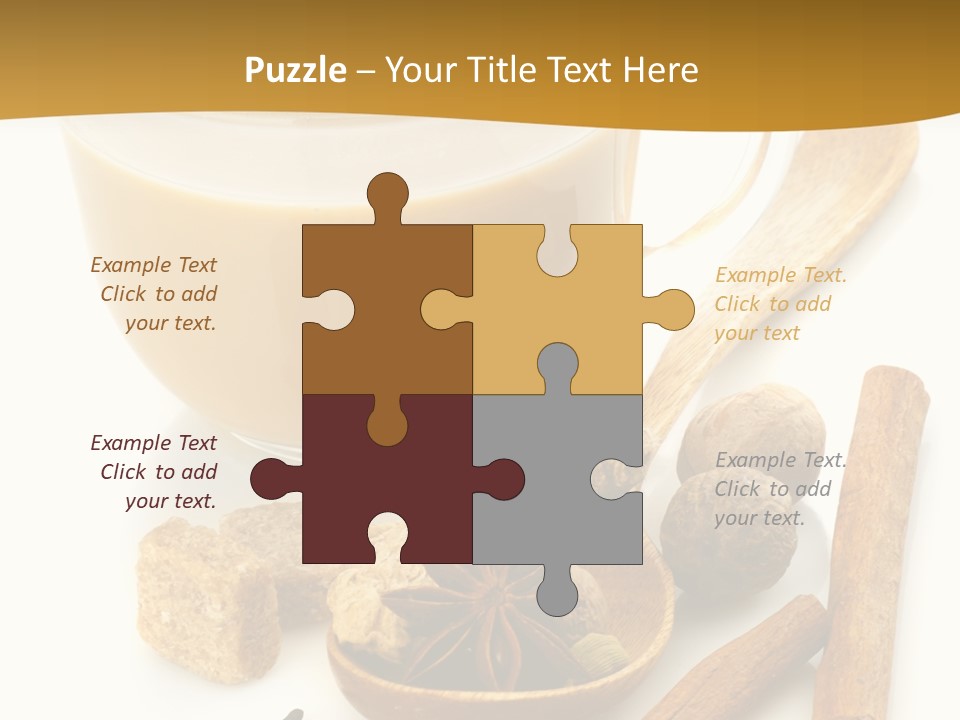 A Cup Of Coffee Next To Cinnamons And Spices PowerPoint Template