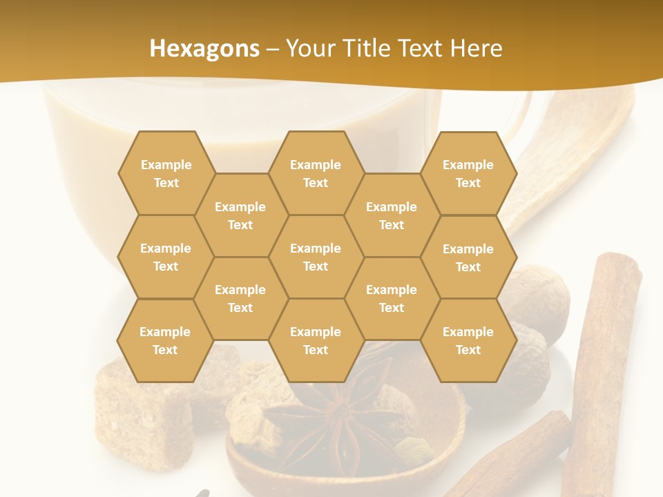 A Cup Of Coffee Next To Cinnamons And Spices PowerPoint Template