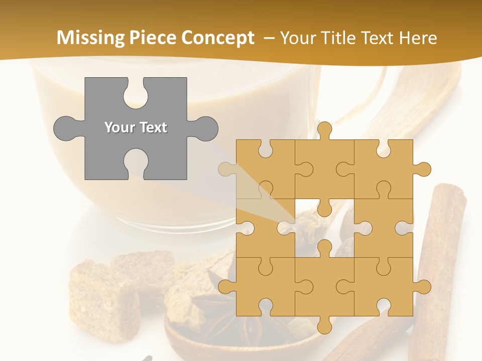 A Cup Of Coffee Next To Cinnamons And Spices PowerPoint Template