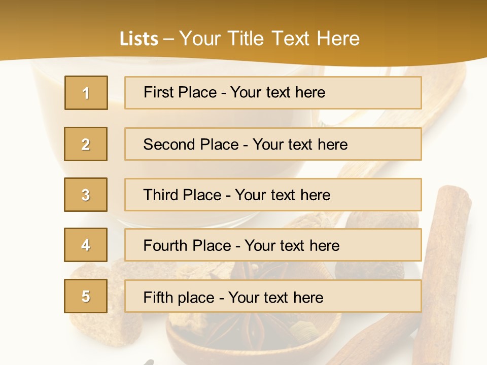 A Cup Of Coffee Next To Cinnamons And Spices PowerPoint Template