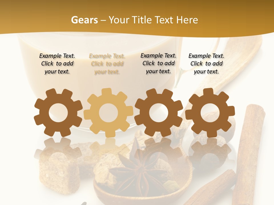 A Cup Of Coffee Next To Cinnamons And Spices PowerPoint Template