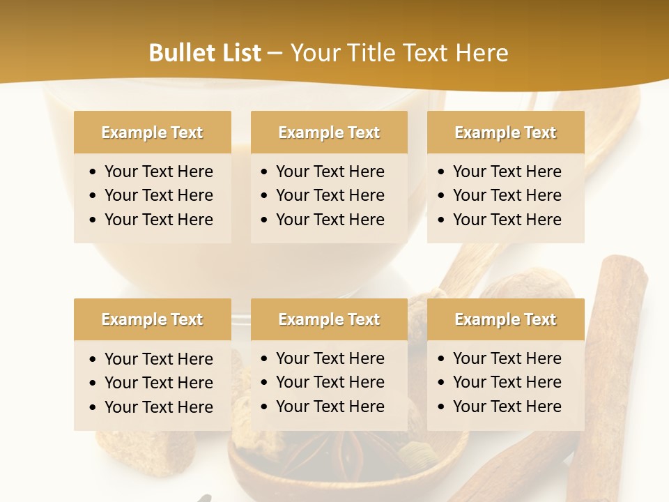 A Cup Of Coffee Next To Cinnamons And Spices PowerPoint Template